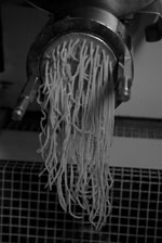 Fresh Pasta coming out of the machine